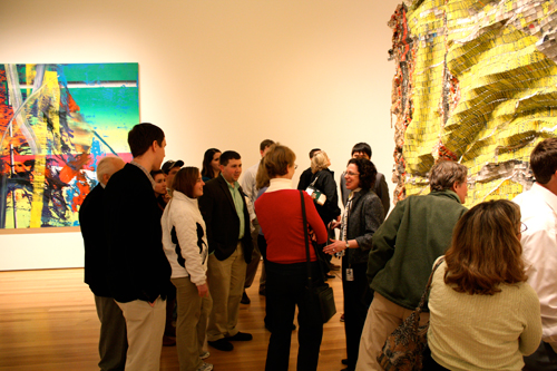 Students touring the gallery of contemporary art