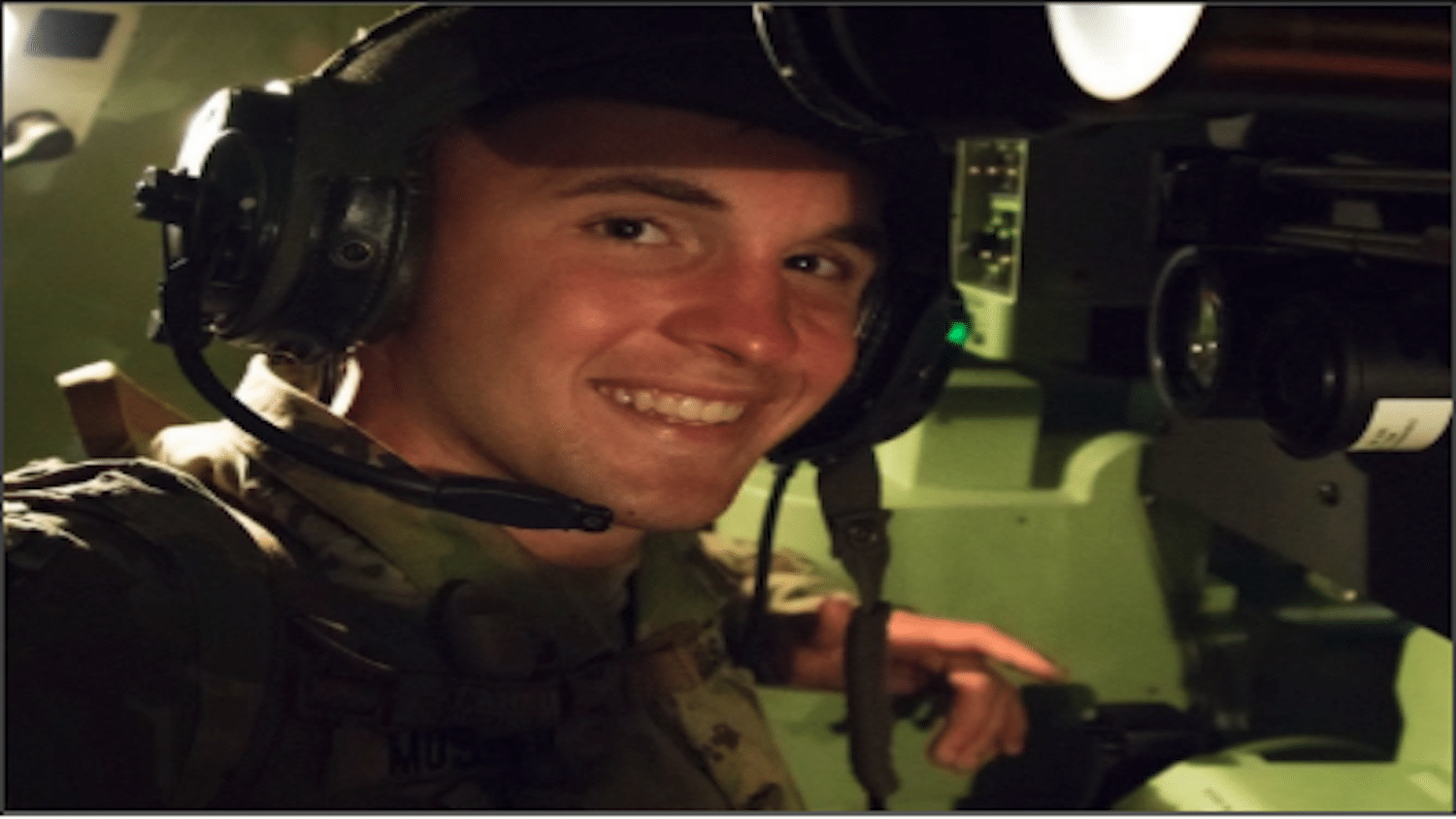 Soldier with headset on