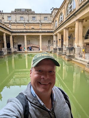 A selfie of Bill Rand at the Roman Baths in Bath, England